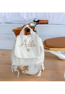 Sac à dos enfant lin beige