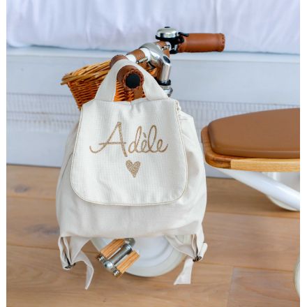 Sac à dos enfant lin beige