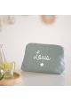 trousse de toilette en lin menthe