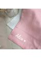 Couverture de naissance personnalisée bébé rose