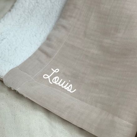 Couverture de naissance personnalisée beige