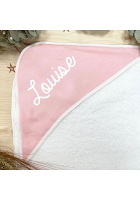 Cape de bain personnalisée rose