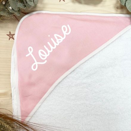 Cape de bain personnalisée rose