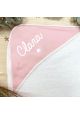 Cape de bain personnalisée rose