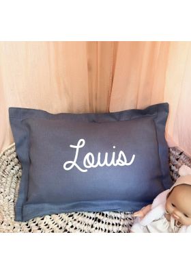 Coussin bébé personnalisable bleu