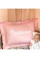 Coussin bébé personnalisable rose