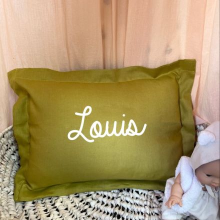 Coussin bébé personnalisable moutarde