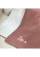 Couverture de naissance personnalisée vieux rose