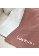 Couverture de naissance personnalisée vieux rose