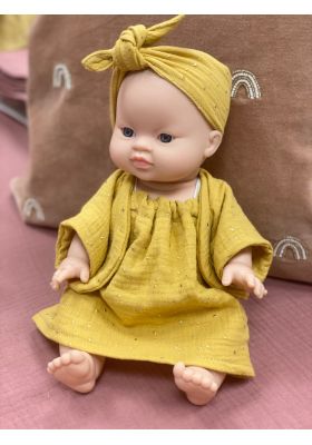 Poupon Paola Reina Personnalisable coloris brique à pois dorés