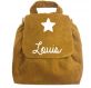 SAC À DOS VELOURS CÔTELÉ MOUTARDE PERSONNALISABLE GRANDE ÉTOILE