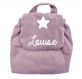 SAC À DOS VELOURS CÔTELÉ LILA PERSONNALISABLE GRANDE ÉTOILE