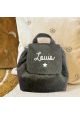 SAC À DOS VELOURS CÔTELÉ KAKI PERSONNALISABLE PETITE ÉTOILE
