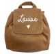 SAC À DOS VELOURS CÔTELÉ MARRON CLAIR PERSONNALISABLE PETIT COEUR