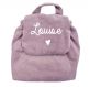 SAC À DOS VELOURS CÔTELÉ LILA PERSONNALISABLE PETIT CŒUR