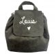 SAC À DOS VELOURS CÔTELÉ KAKI PERSONNALISABLE PETIT CŒUR