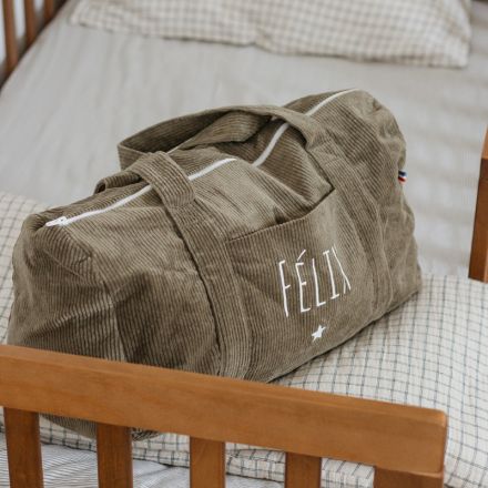 Sac week-end velours kaki