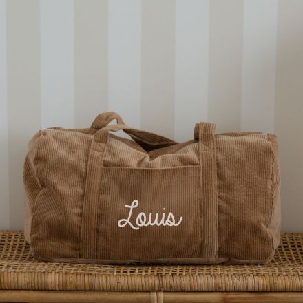 Sac week-end velours marron