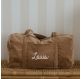 Sac week-end perosnnalisable en velours cotelé marron clair