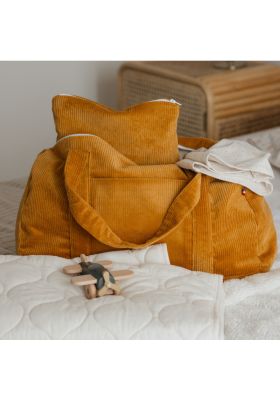 Sac week-end velours moutarde