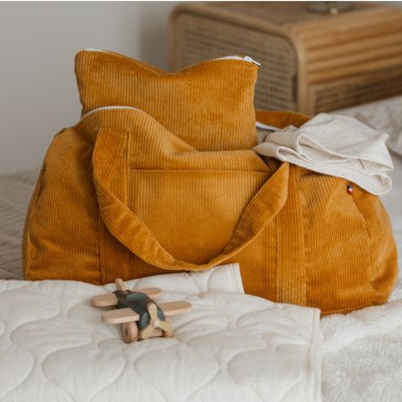 Sac week-end velours moutarde