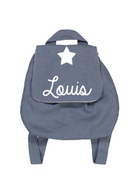 Sac à dos enfant et bébé uni bleu