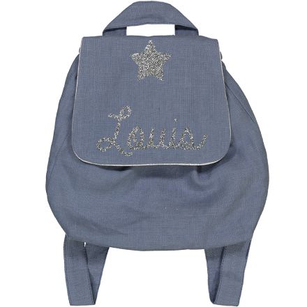 Sac à dos enfant et bébé uni bleu