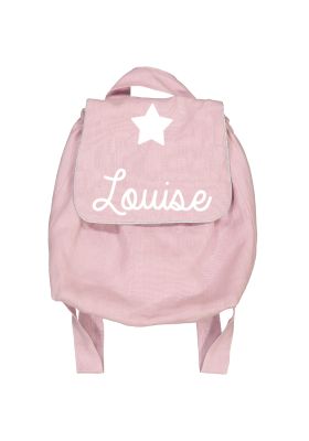 Sac à dos enfant et bébé uni rose poudré