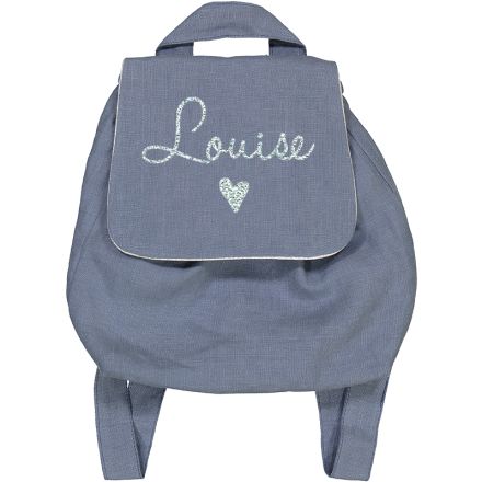 Sac à dos enfant et bébé Lin bleu