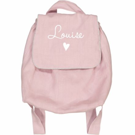 Sac à dos enfant et bébé en Lin rose poudré
